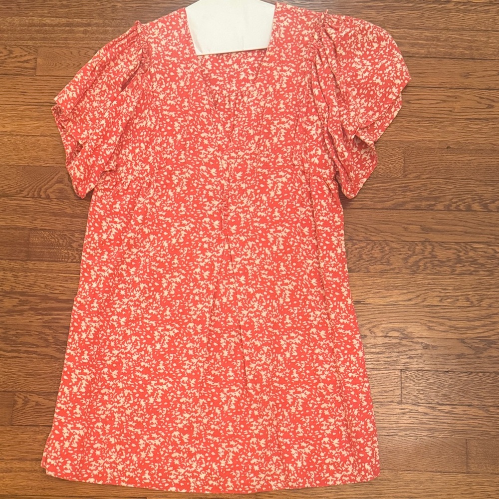 Elegant red and white  Floral Women's dress